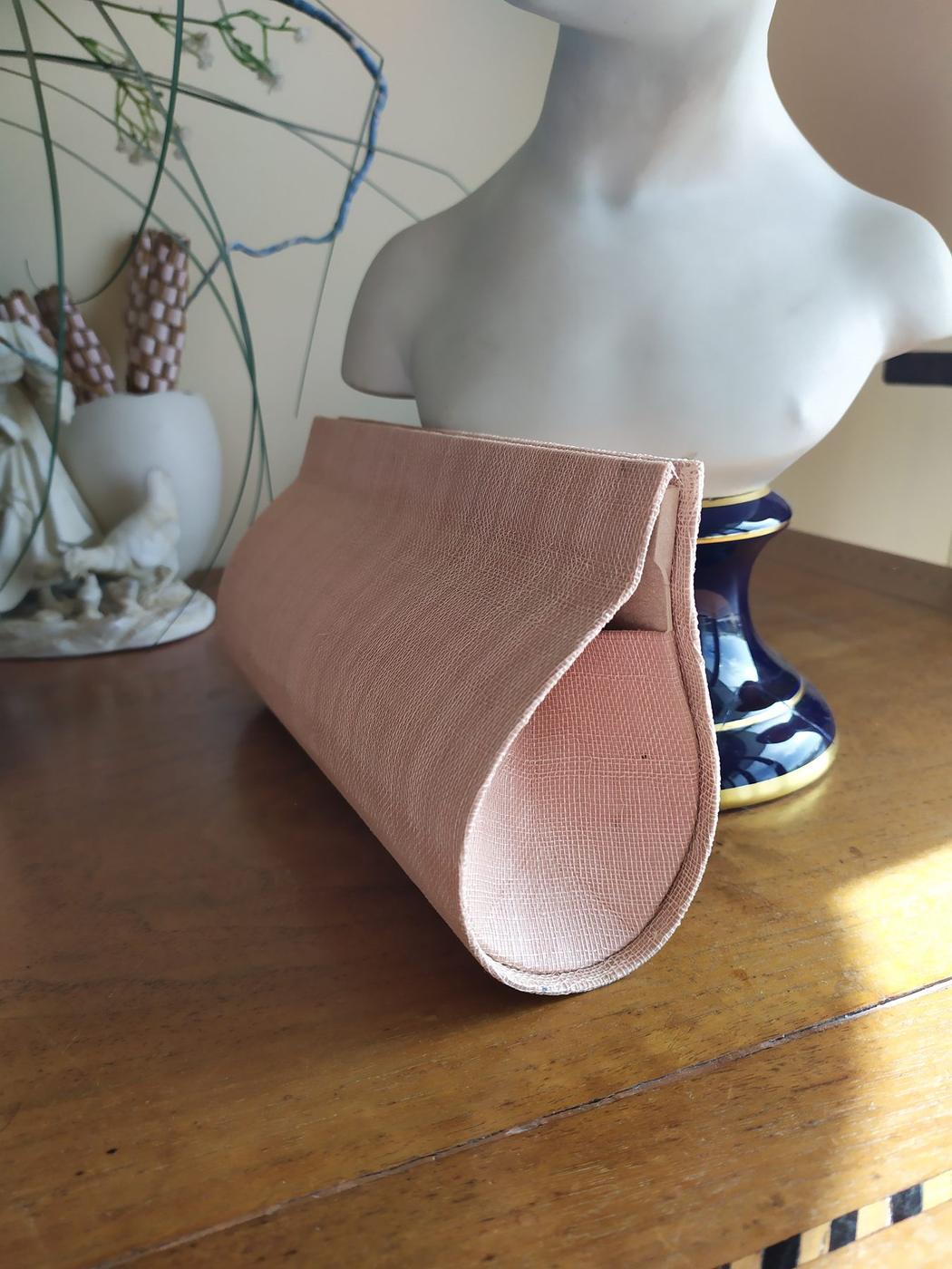Pochette goutte rose poudré