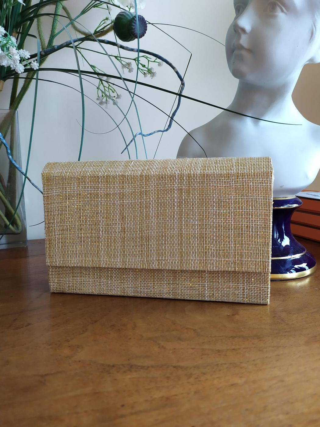 Pochette rectangle beige naturel